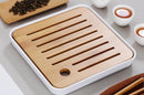 Bamboo Tea Tray Solid Bamboo Tea Board Kung Fu Tea Set with Drain Rack Tools Tea Serving Teapot Tray Set Teal Kitchen Accessorie