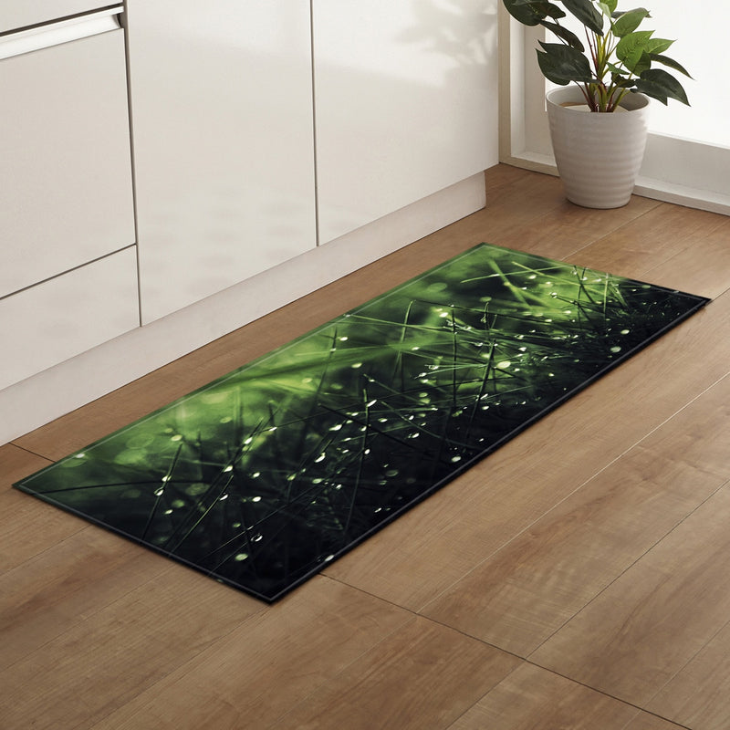 Kitchen Doormat 3D Green Grass Bamboo Print Floor Mat Hallway Living Room Balcony Bath Mat Non Slip Area Rugs Bathroom  Carpet
