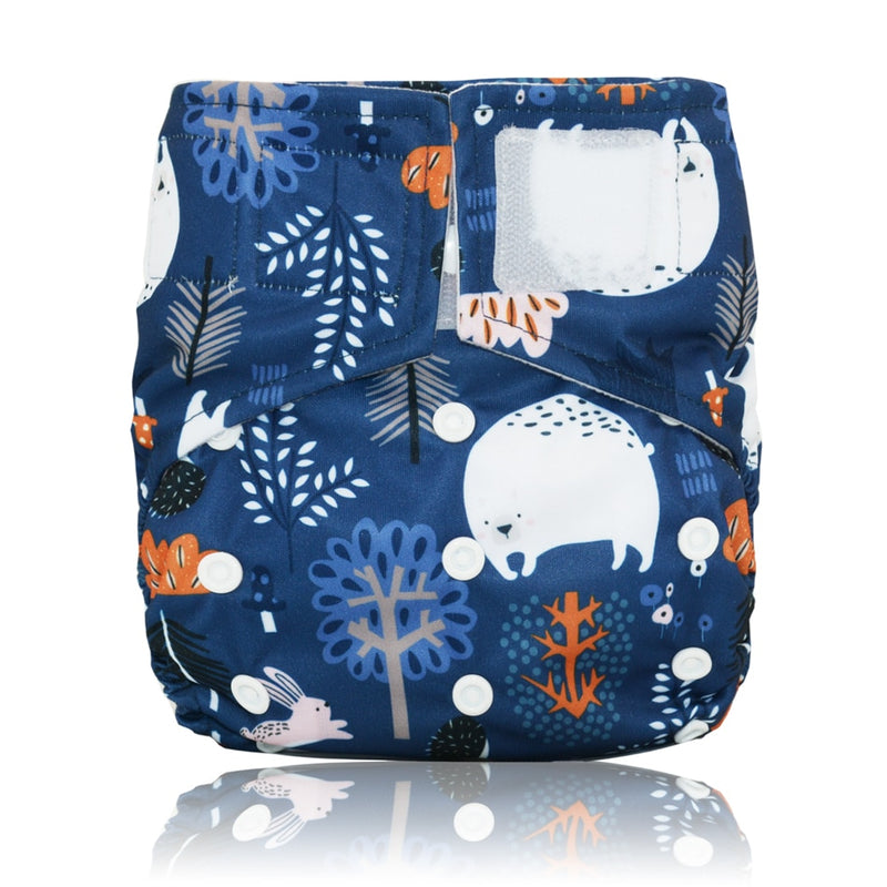 Miababy Hook&Loop OS Pocket Cloth Diaper,with one pockets,waterproof and breathable,for 3-15 kg baby