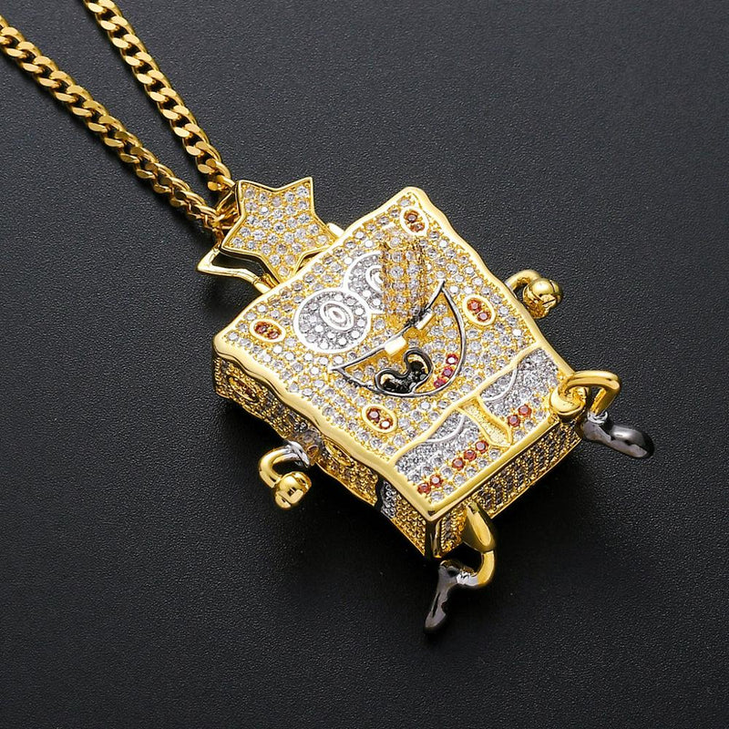 Iced Out Cartoon Characters Pendant Necklace For Men Women Gifts AAA Zircon Necklace Rapper Hip Hop Jewelry