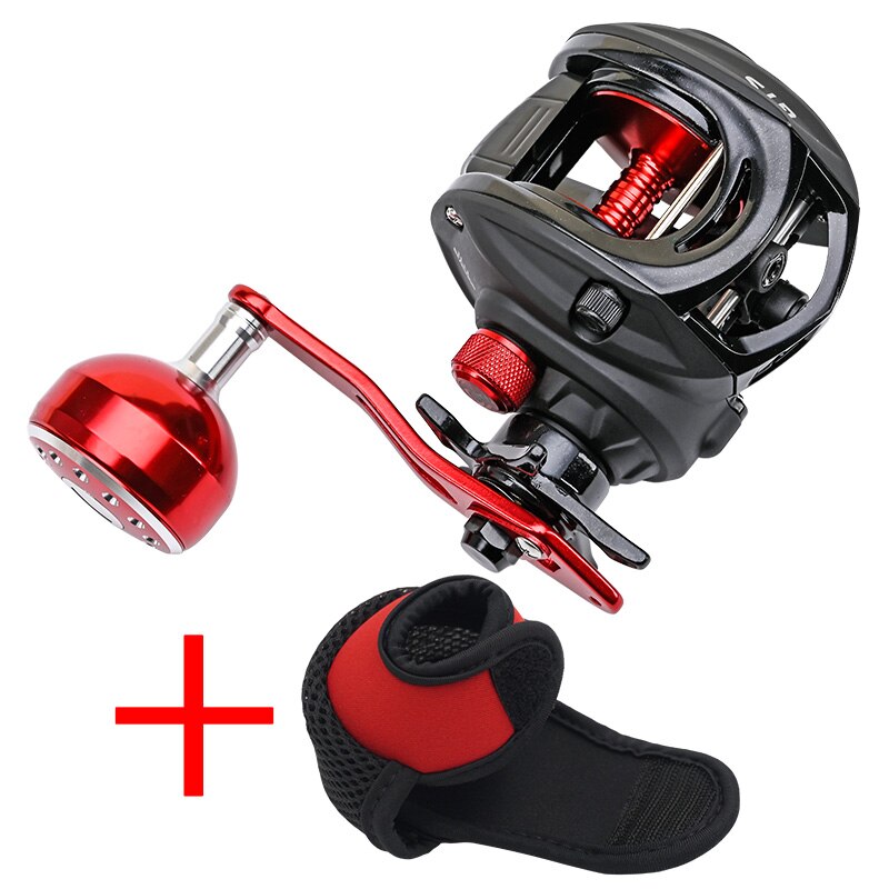 JITAI Baitcast Fishing Reel Larger Fishing Line Capacity 12BBs 7.0:1 Gear Ratio 92MM Extended Handle Knob 8KG Carbon Fiber Drag