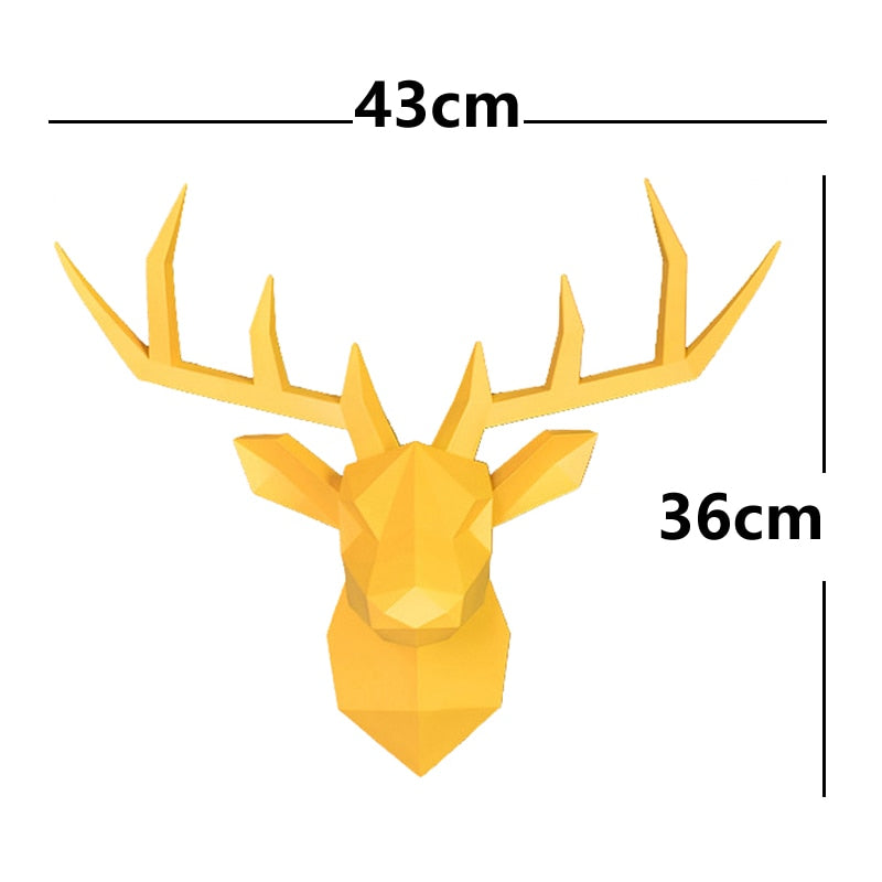 17*14 Inch,Deer Head Resin Statue Wall Decoration,Deer Model Figurine Christmas Room Decor,Sculpture Home Decoration Accessories