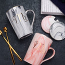 Luxury Flamingo Ceramic Marble Coffee Mugs Milk and Tea Porcelain Cup Packed With Gift Box for Lover Wedding Couples