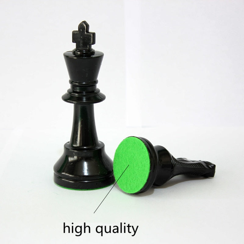 International Standard Chess Game Set Competition King 97mm(3.82inch) Large Plastic Chess Set with Chessboard 4 Rear Game Yernea