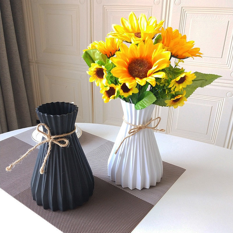 Plastic Vases Home Decoration Anti-ceramic Vases European Wedding Modern Decorations Rattan-like Unbreakable Creative Simplicity