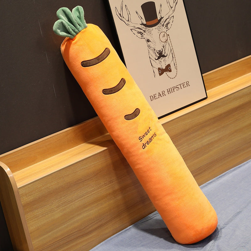 Cartoon Fruit Long Sleep Support Pillow Simulation Vegetable Carrot Plush Toys Doll Pregnant Body Neck Pillow Soft Cushion Gift