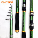 GHOTDA Telescopic Fishing Rod Hard FRP Carbon Fiber 2.1/2.4/2.7/3.0/3.6M Carp Fishing Rod feeder fishing pole Fishing Tackle
