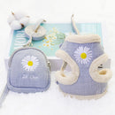 Dog Harness and Leash Set Snack Bag Soft Warm Embroidery Cat Harnesses Leash for Small Medium Dogs Vest Outdoor Walking