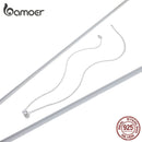 bamoer Simple Minimalist Short Necklace for Women 925 Sterling Silver Clear Cubic Zircon Chain Necklaces Wedding Jewelry BSN085