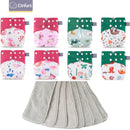 Elinfant New Matching waterproof baby pcoket diapers 8 pcs gray mesh cloth diapers and 8pcs microfiber inserts