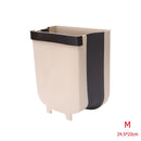 LMETJMA 9L Folding Waste Bin Kitchen Hanging Trash Can Cabinet Door Hanging Trash Garbage Bin For Bedroom Bathroom KC0309