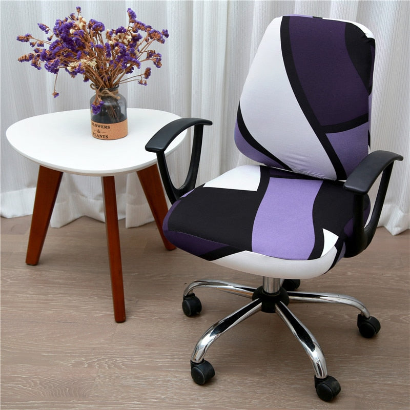 Office Stretch Chair Covers Anti-dirty Rotating Computer Seat Chair Cover Removable Slipcovers For Office Seat Chairs 2pcs/set
