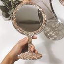 Sparkling High-grade Diamond Makeup Mirror Creative Rhinestone Mirrors Rotatable Girl Bling Room Table Makeup Decor Round Mirror