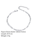 Effie Queen Italy Real 925 Silver Diamond-Cut Figaro Chain Necklace 5mm Wide 40-60cm Long Woman Man Neck Chain Jewelry Gift SC34
