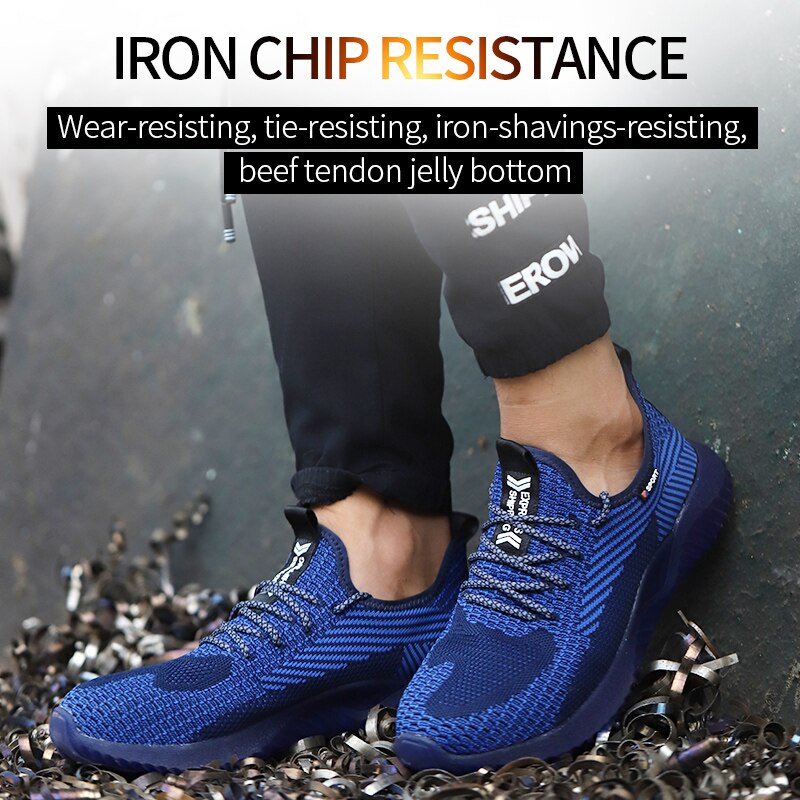 Work Safety Shoes Men Ankle Boots Shoe Man Work Summer Breathable Lightweight Boots Oil Resistant Sneakers Freeshipping 2021