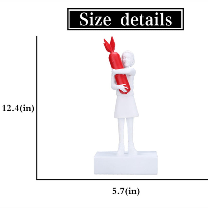 Bomb Hugger Banksy Skulptur Bomb Girl Street Art Resin Statue Kreative Wohnkultur Moderne Figuren Einfache Verpackung