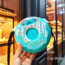 Hot Summer Cute Donut Ice Cream Water Bottle With Straw Creative Square Watermelon Cup Portable Leakproof Tritan Bottle BPA Free