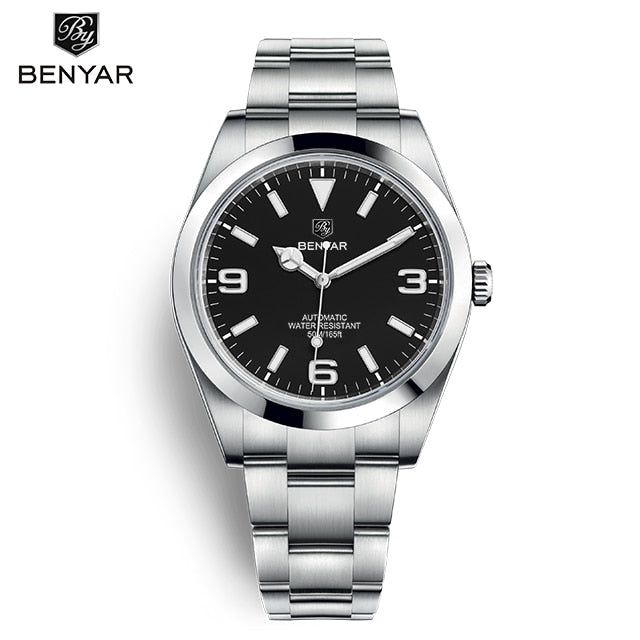 BENYAR 2023 New Stainless Steel Automatic Men Watches Top Brand Waterproof Luxury Men Mechanical Wristwatch Relogio Masculino