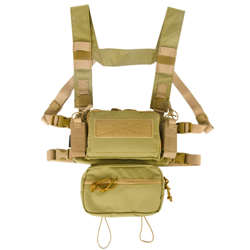 Tactical Micro Chest Rig Modular H Harness D3CR Funny Pack SACK Pouch Combat Vest 5.56 Mag Airsoft