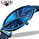 LIGE, relojes para Mujer, marca superior, Reloj resistente al agua de lujo, Reloj de pulsera de acero inoxidable para Mujer, Reloj de cuarzo informal, Reloj para Mujer