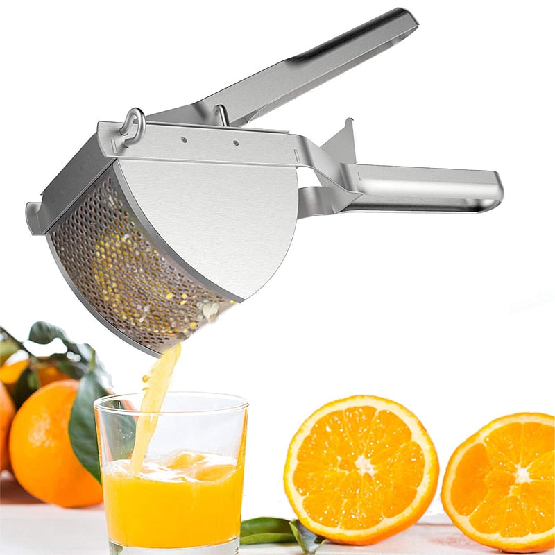 LMETJMA Potato Ricer Stainless Steel Potato Masher Heavy Duty Potato Ricer Masher For Baby Food Fruit Vegetable Juicer KC0154