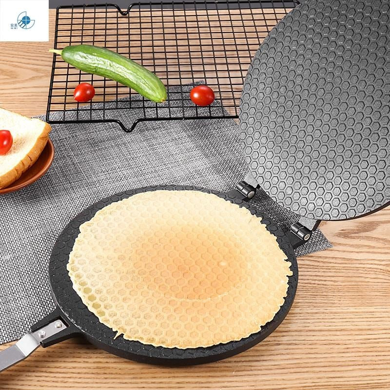 Waffles de tortilla antiadherentes con modo de rollo de huevo para hornear pasteles, utensilios para hornear de aleación de aluminio, máquina crujiente, molde para tortillas, herramienta para hornear