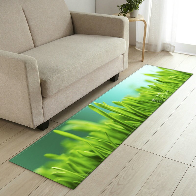 Kitchen Doormat 3D Green Grass Bamboo Print Floor Mat Hallway Living Room Balcony Bath Mat Non Slip Area Rugs Bathroom  Carpet