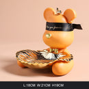 Estatua de oso violento, estatua de oso ordenado con bandeja de Metal, llaves de almacenamiento, dulces, adornos para el hogar Friut, decoración de mesa, decoración de habitación