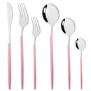 36Pcs/Set Red Gold Cutlery Set Stainless Steel Dinnerware Set Knife Fork Coffee Spoon Tableware Set Kitchen Dinner Tableware Set