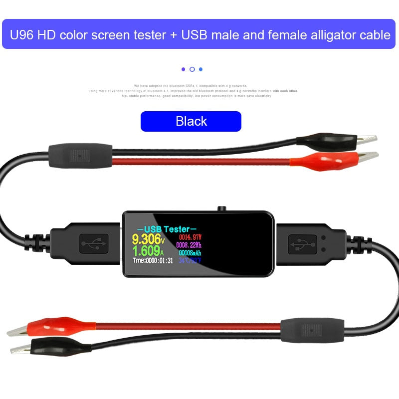 U96P 13 in 1 USB Tester Current Voltage Indicator Electric Ammeter Power Meter Charge DC Digital Multimeter Voltmeter Wattmeter