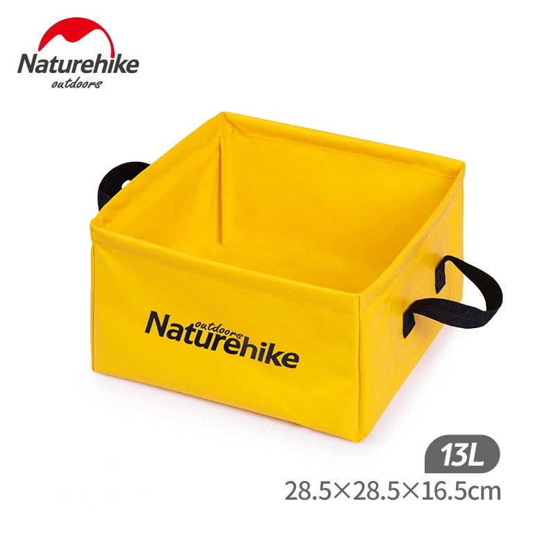 Naturehike 13L Outdoor Folding Waterproof Washbasin Foldable Square Sink Ultralight Water Bucket Washbowl Footbath Camping