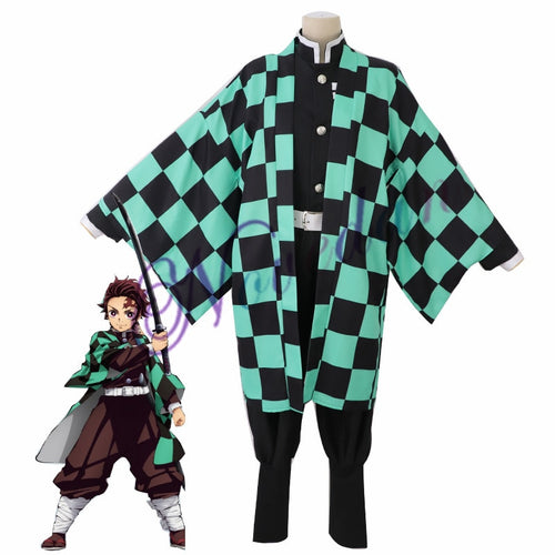 Anime Costume Demon Slayer Cosplay Tanjirou Kamado Cosplay Costume Kimetsu no Yaiba Men Kimono Halloween Costume