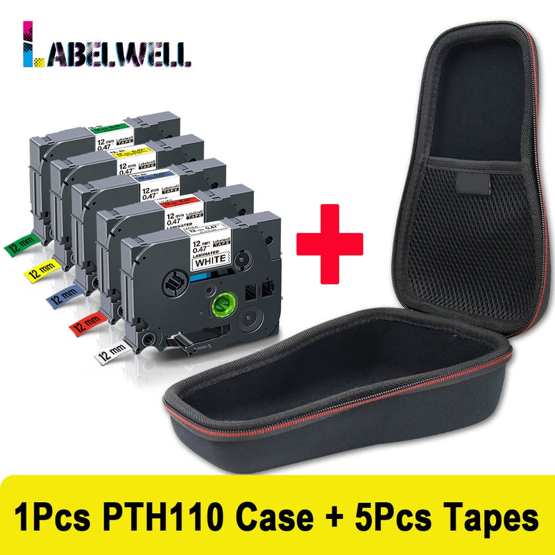 Labelwell 10pcs laminated Compatible for label tape 231 131 6/9/12mm Black on white tape 431 531 631 131 221 211 Printer Ribbon