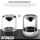Altavoz estéreo inalámbrico STOENGO True con diseño transparente, luz LED de respiración, TWS Bluetooth 5.0, tarjeta TF y entrada de audio AUX
