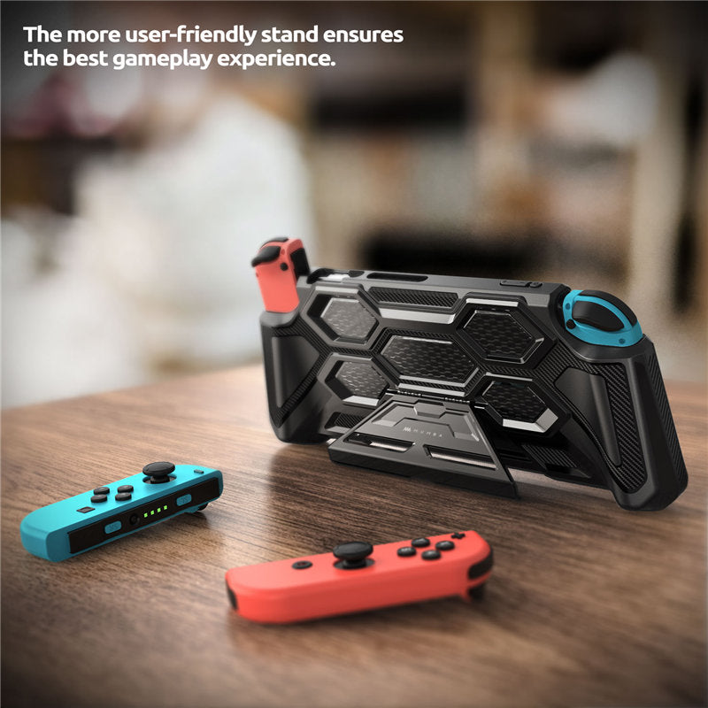 For Nintendo Switch Case MUMBA Battle Series Heavy Duty Grip Cover For Nintendo Switch Console with Comfort Padded Hand Grips