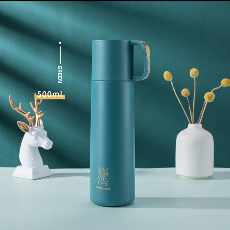 500 ml Luxus-Thermos-Wärmflasche Einfaches Design Isolierflasche 304 Edelstahlbecher mit Deckel Tasse Reisekaffeetasse