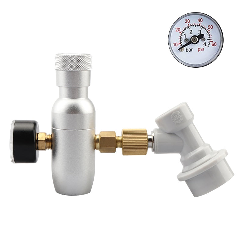 2020 Newest Co2 Charger Kit, 0-60PSI Co2 Regulator Mini Keg Charger with Ball Lock Gas Disconnect Portable for Home Brewing