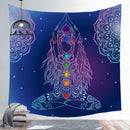 Indian Buddha Statue Meditation 7 Chakra Tapestry Wall Hanging Mandala Tapestries Wall Cloth Psychedelic Yoga Carpet Boho Decor