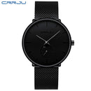 CRRJU Fashion Blue Men Watch Top Luxury Brand Minimalist Ultra-thin Quartz Watch Casual Waterproof Clock Relogio Masculino
