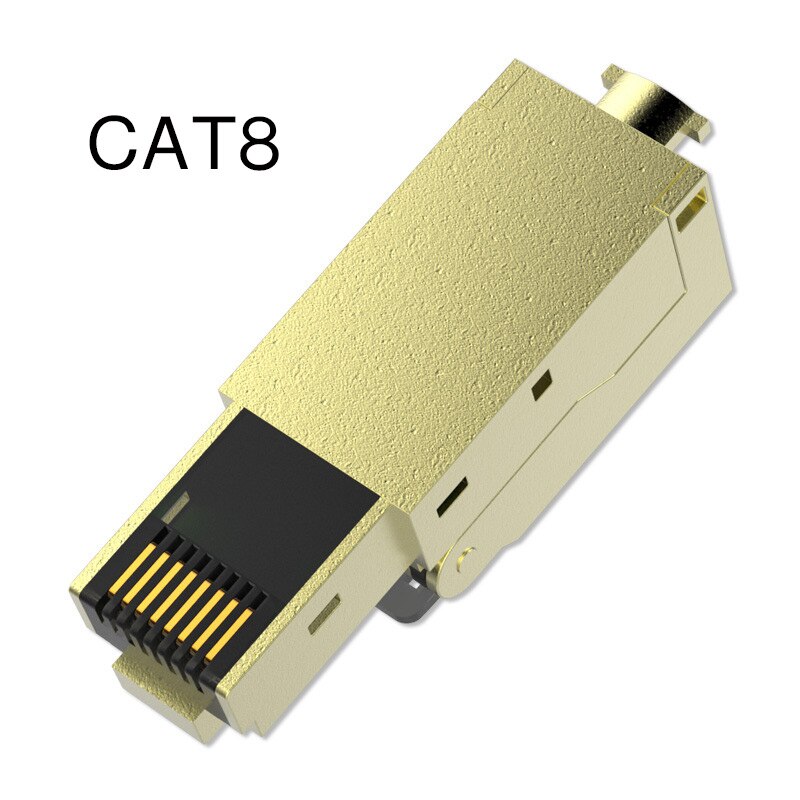 Enchufe de conector ZoeRax CAT8 /CAT7 /CAT6A Rj45, extremos RJ45 blindados sin herramientas, enchufe de terminación de campo Cat8 - 40 Gbps