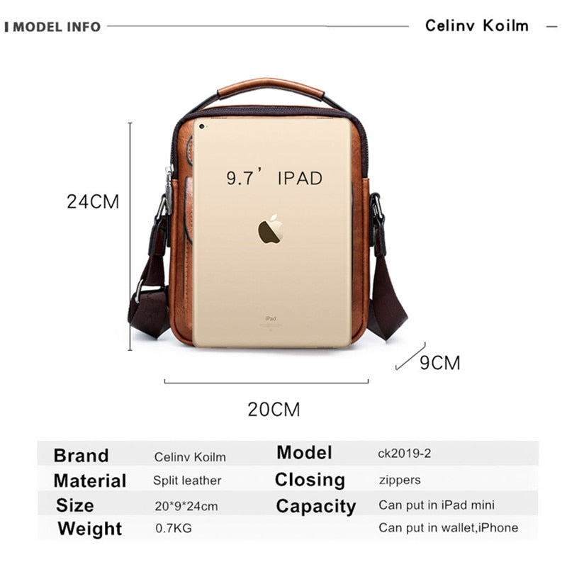 Celinv Koilm Herrentasche Berühmte Designer Herren Schulter Messenger Bags Spaltleder Umhängetasche Herren Mode Business Hohe Qualität