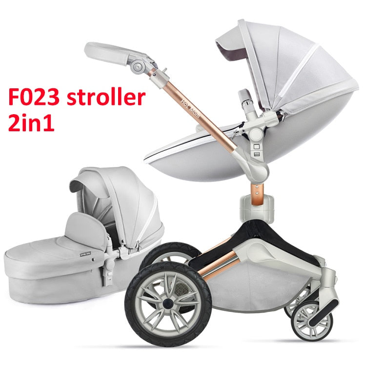 Cochecito de bebé Hot Mom, sistema de viaje 3 en 1 con moisés y asiento de coche, cochecito para niños con función de rotación de 360 ​​°, cochecito de lujo F023