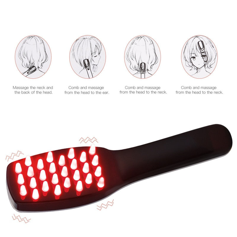 CkeyiN 3 in 1 Laser Electric Wireless Infrared Ray Massage Comb  Hair Growth Vibration Massager Anti Hair Loss Head Care Brush
