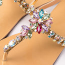 NEW Summer Women`s Beach Sandals Lady Fashion  Bohemia Diamond Shoes Female T-strap Thong Flip Flops Casual Boho Shining Slipper