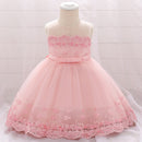 2022 Baby Girl Party Dresses Newborn Baby Baptism Dress For Girls Birthday Princess Clothes Beading Infant Wedding Dress