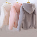 Rabbit imitation fur winter grass mink faux fur coat ladies artificial fur hooded soft plus size 2021 women's jacket red,4XL,5xl