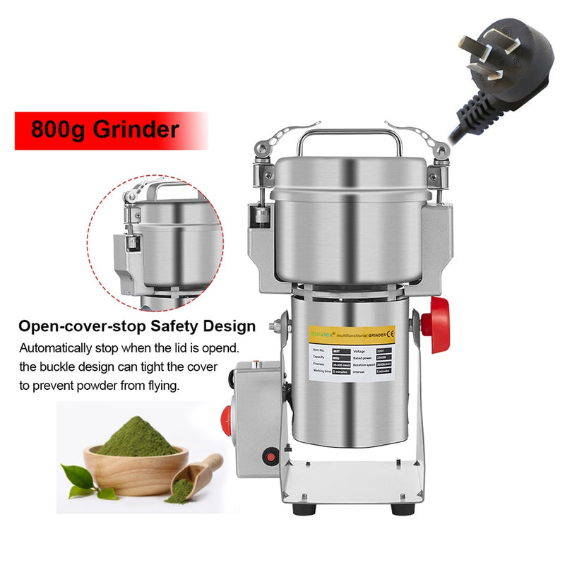 BioloMix 800g 700g Körner Gewürze Hebals Müsli Kaffee Trockenfutter Mühle Mühle Mahlmaschine Schrotmühle Mehl Pulverzerkleinerer