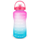 QuiFit 2L 64OZ Half Gallon Motivational Water Bottle With Time Marker Flip-Flop BPA Free Portable Sports Phone Stand GYM Jug