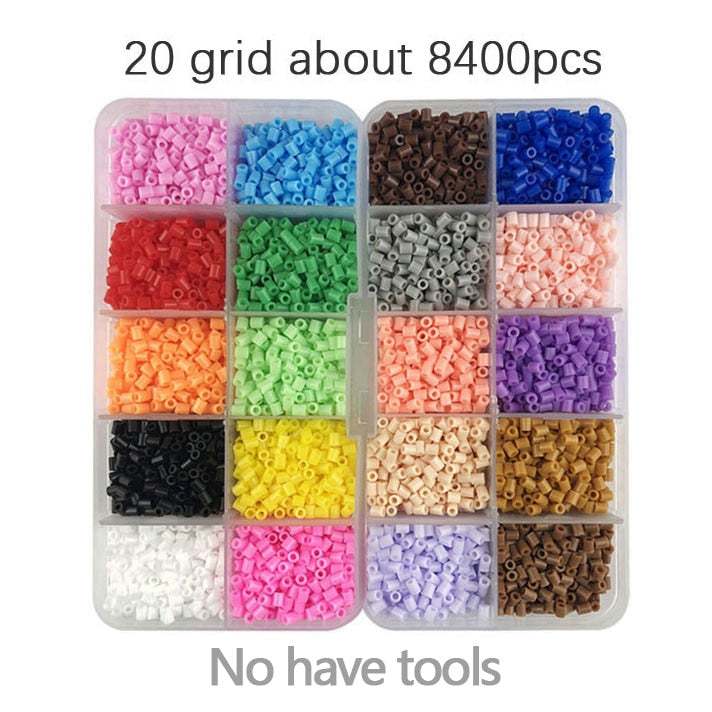 2,6 mm Mini Hama Perlen 80 Farben Kits Perler PUPUKOU Perlen Werkzeug und Vorlage Bildung Spielzeug Sicherung Perlen Puzzle 3D für Kinder