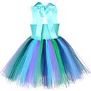 Flower Feathers Girls Peacock Tutu Dress Kids Tulle Princess Peacock Costume for Girls Pageant Halloween Birthday Party Gown